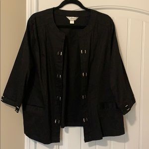 CJ Banks black 3/4 jacket. Size 1X